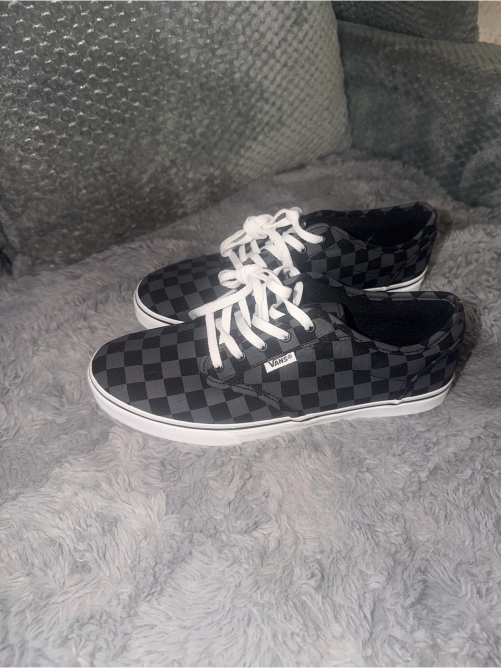 Vans Black & Gray Checkerboard Low-Top Sneakers